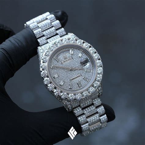 bust down rolex day date|Rolex bust down vvs diamonds.